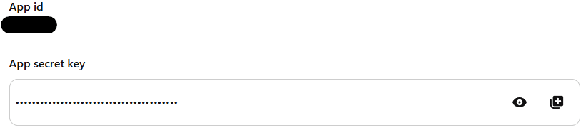 Copy App ID and Secret